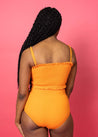 Tie-Up-Front Bottoms | Ribbed Flaming Orange - Kortni Jeane