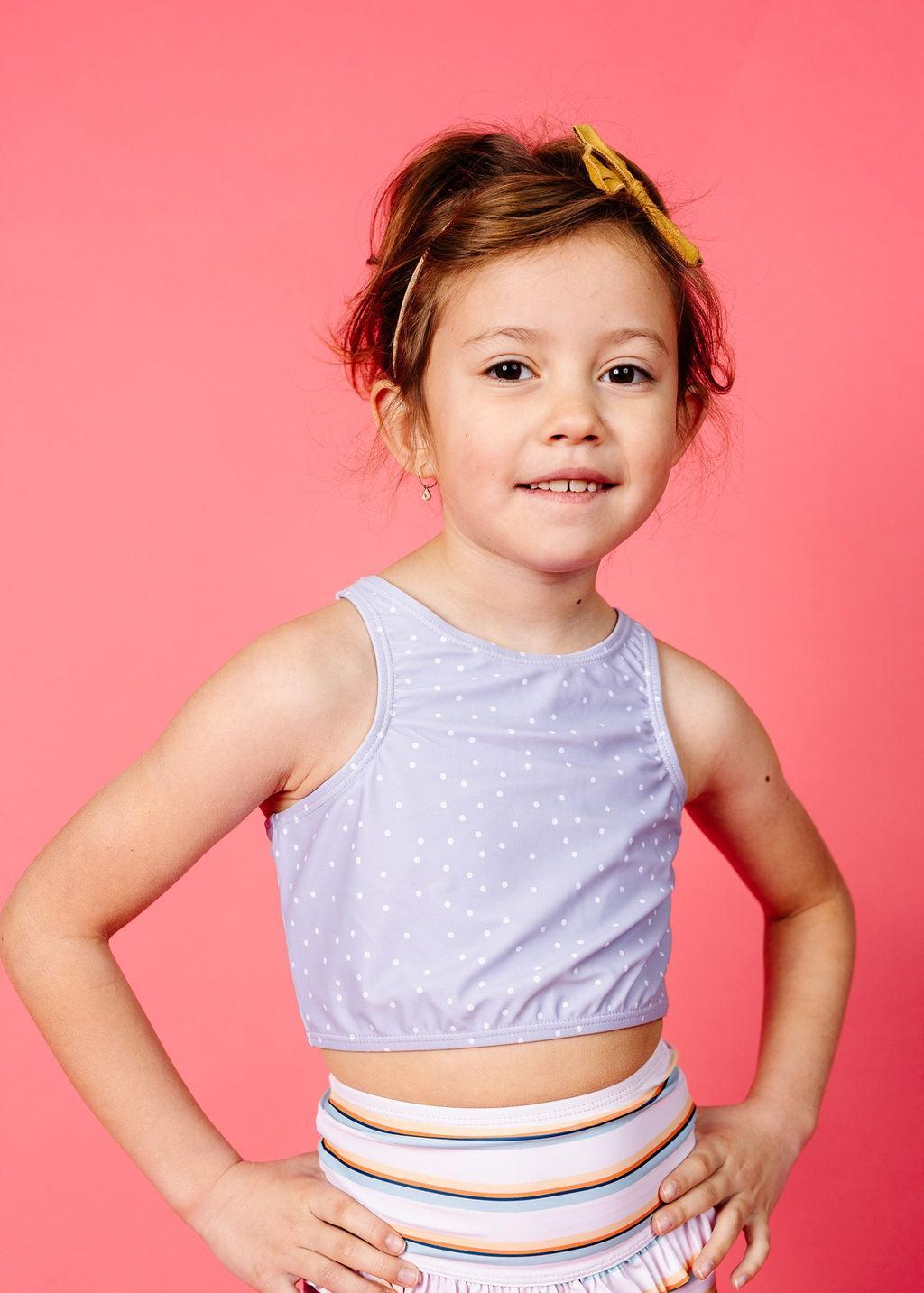 Mini Racer Back Top | Spotted Grey - Kortni Jeane