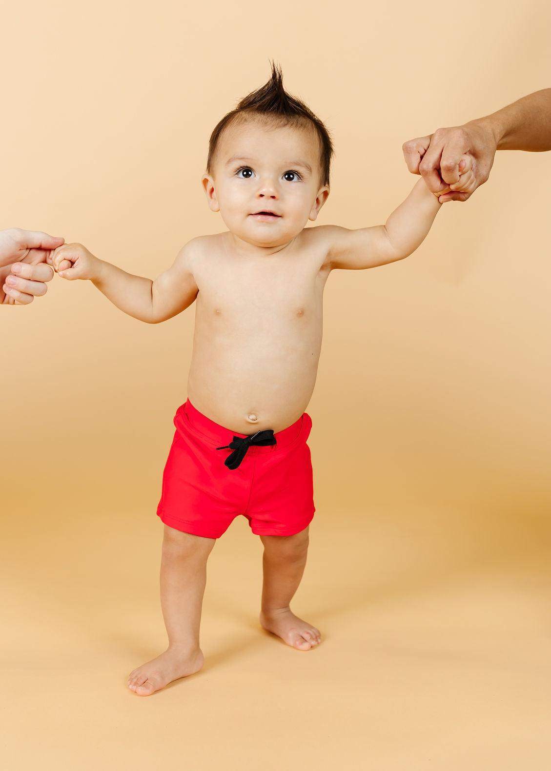 Baby Boy Swimsuit - Shorts - Lipstick Red