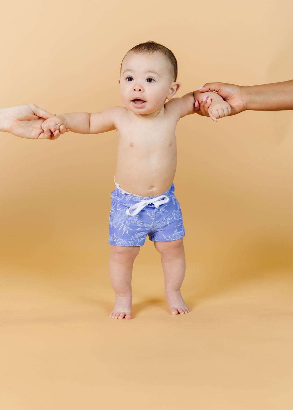Baby Boy Swimsuit - Shorts - Elegant Floral