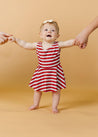 Baby Girl One-Piece Swimsuit - Red + Navy Stripes