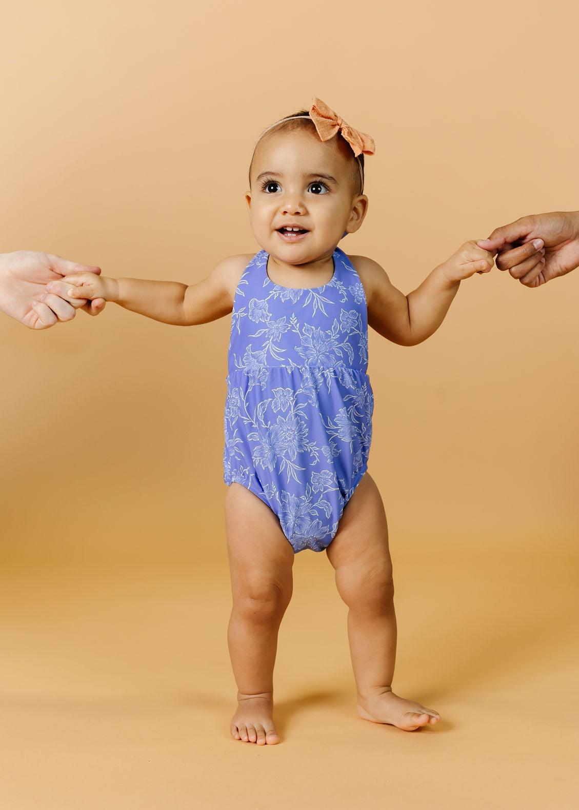 Baby Girl One-Piece Swimsuit - Elegant Floral