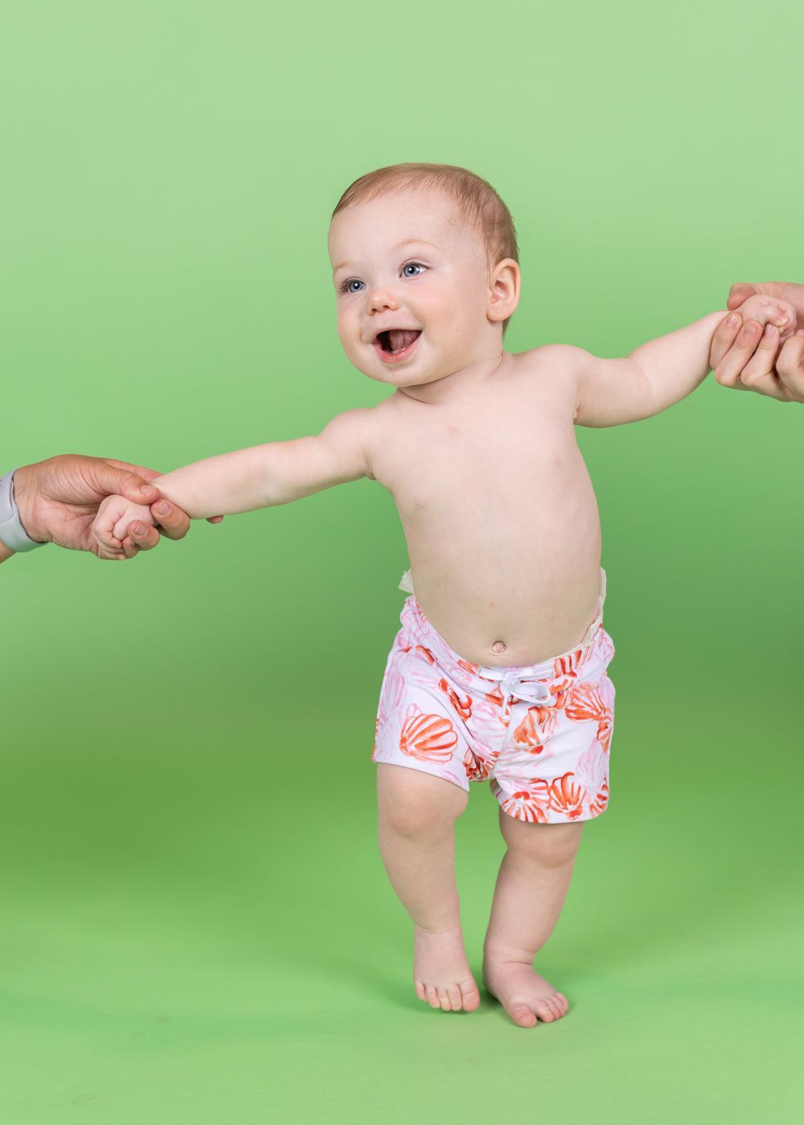 Baby Boy Swimsuit - Shorts - Painted Clams
