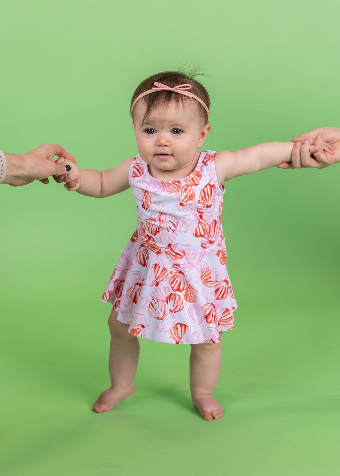 Baby Girl One-Piece Swimsuit - Painted Clams