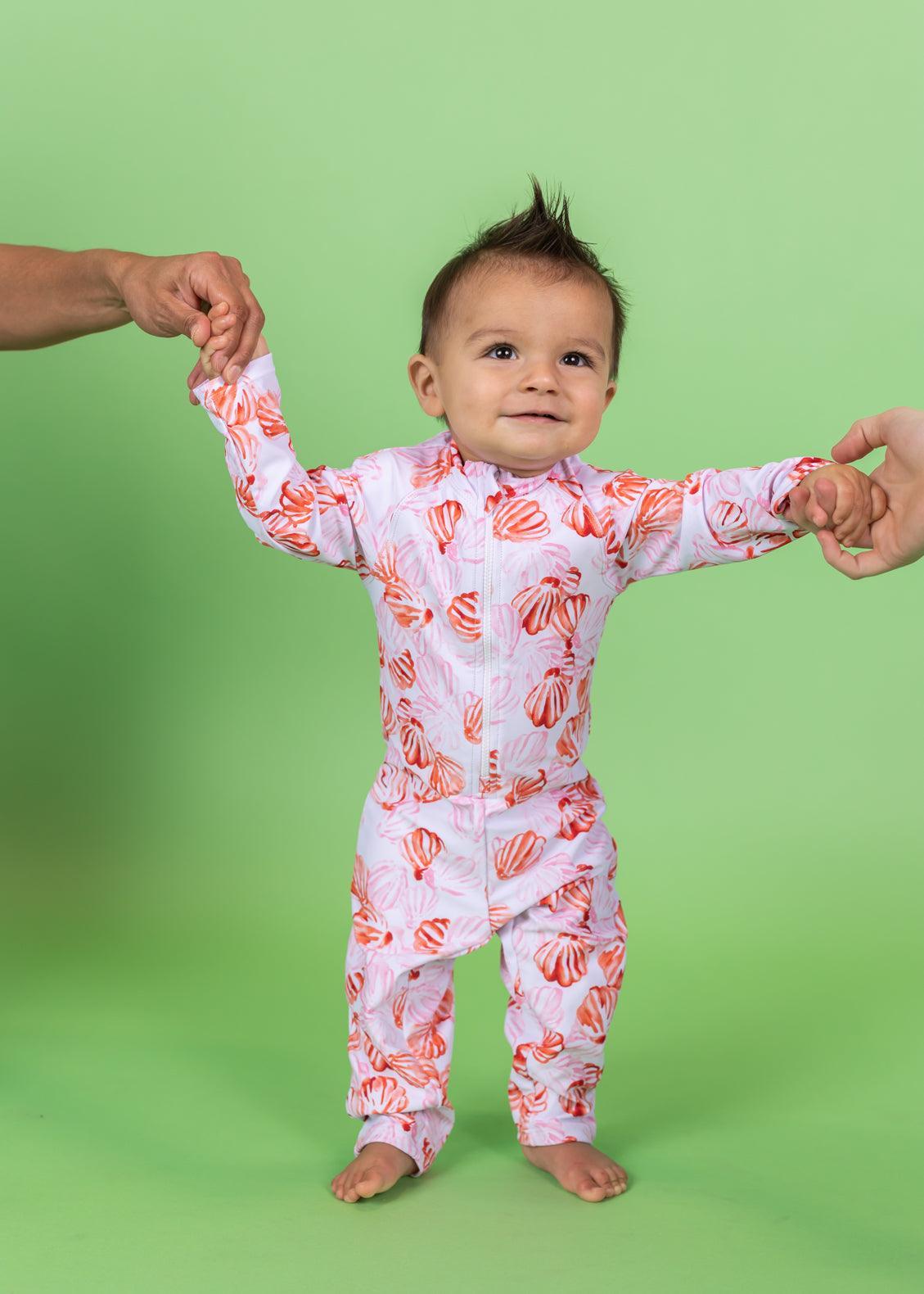 Baby Girl/Boy Swimsuit Rashguard One-Piece - Painted Clams