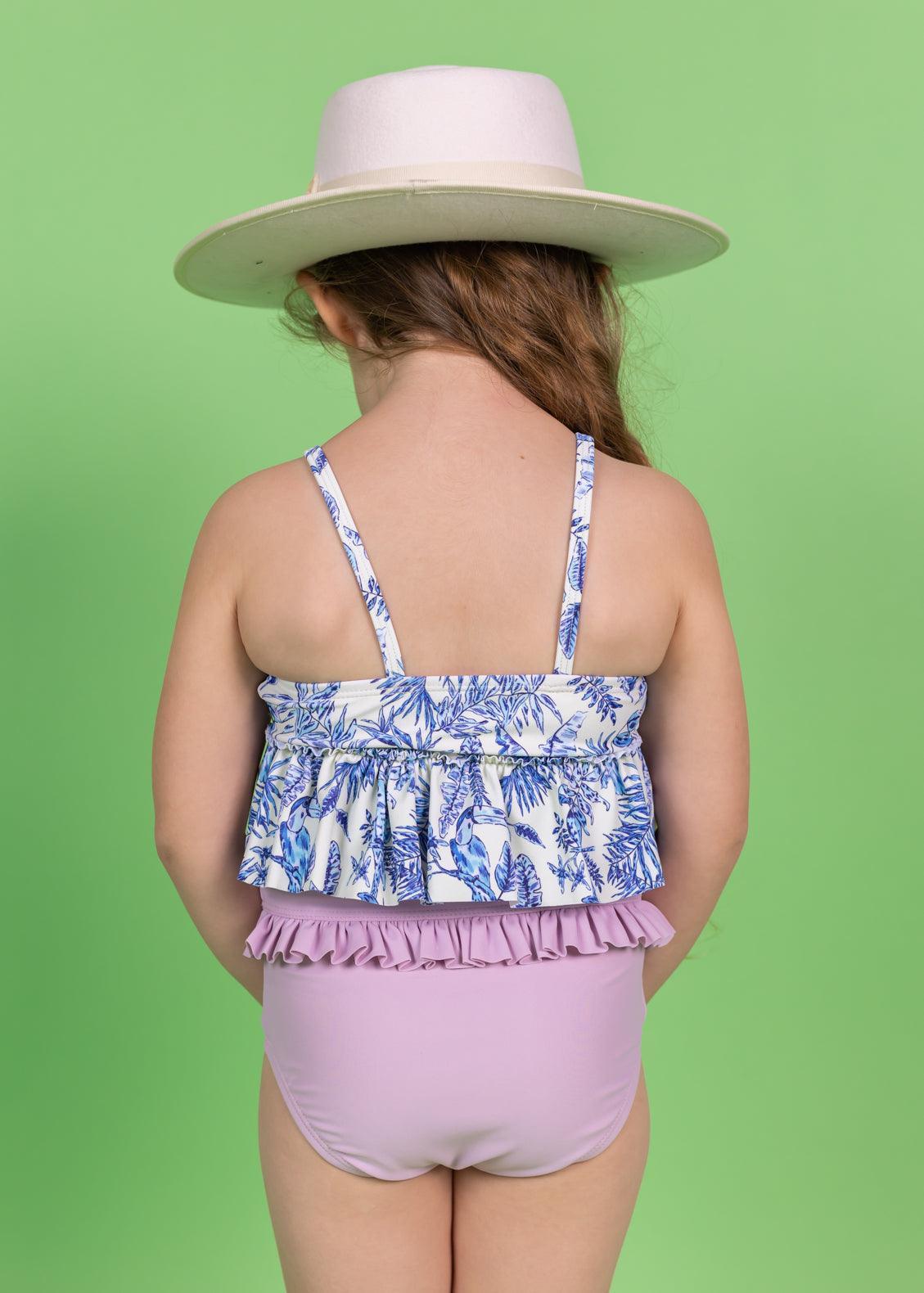 Girls High-Waisted Swimsuit Bottoms - Just Lilac