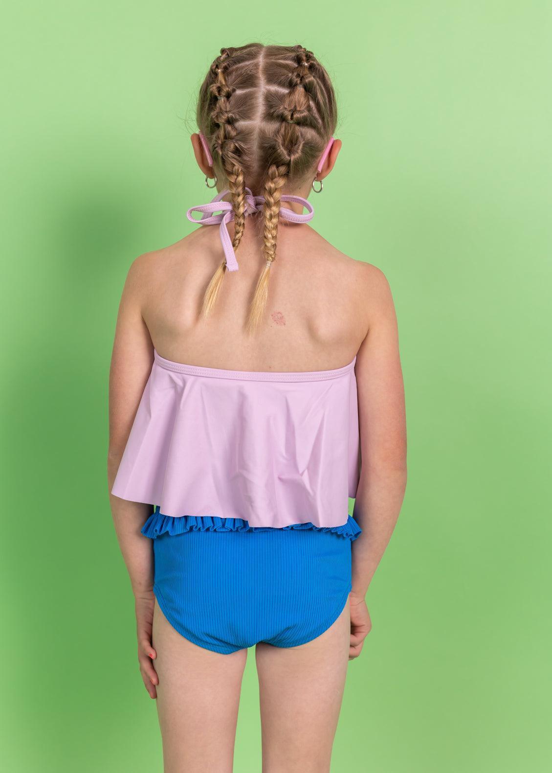 Girls Crop Top Swimsuit - Just Lilac