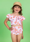 Girls High-Waisted Swimsuit Bottoms - Painted Clams