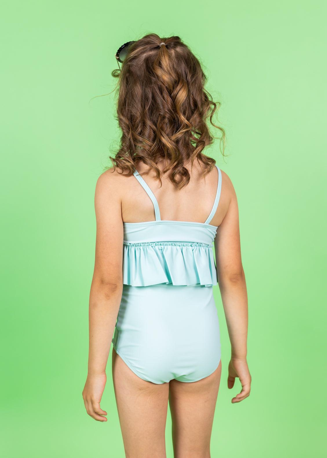 Girls High-Waisted Swimsuit Bottoms - Spearmint
