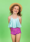 Girls Crop Top Swimsuit - Spearmint