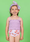 Girls Crop Top Swimsuit - Just Lilac