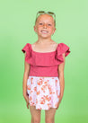 Girls High-Waisted Swimsuit Bottoms - Skirt - Painted Clams