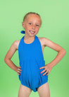 Girls One-Piece Swimsuit - Ribbed Electric Blue