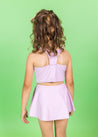 Girls High-Waisted Swimsuit Bottoms - Skirt - Just Lilac