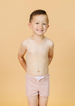 Boys Swimsuit - Shorts - Ribbed Light Mauve