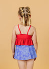 Girls High-Waisted Swimsuit Bottoms - Skirt - Elegant Floral