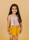 Girls High-Waisted Swimsuit Bottoms - Skirt - Ribbed Golden