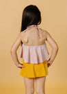 Girls High-Waisted Swimsuit Bottoms - Skirt - Ribbed Golden