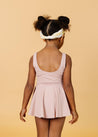 Girls One-Piece Swimsuit - Ribbed Light Mauve
