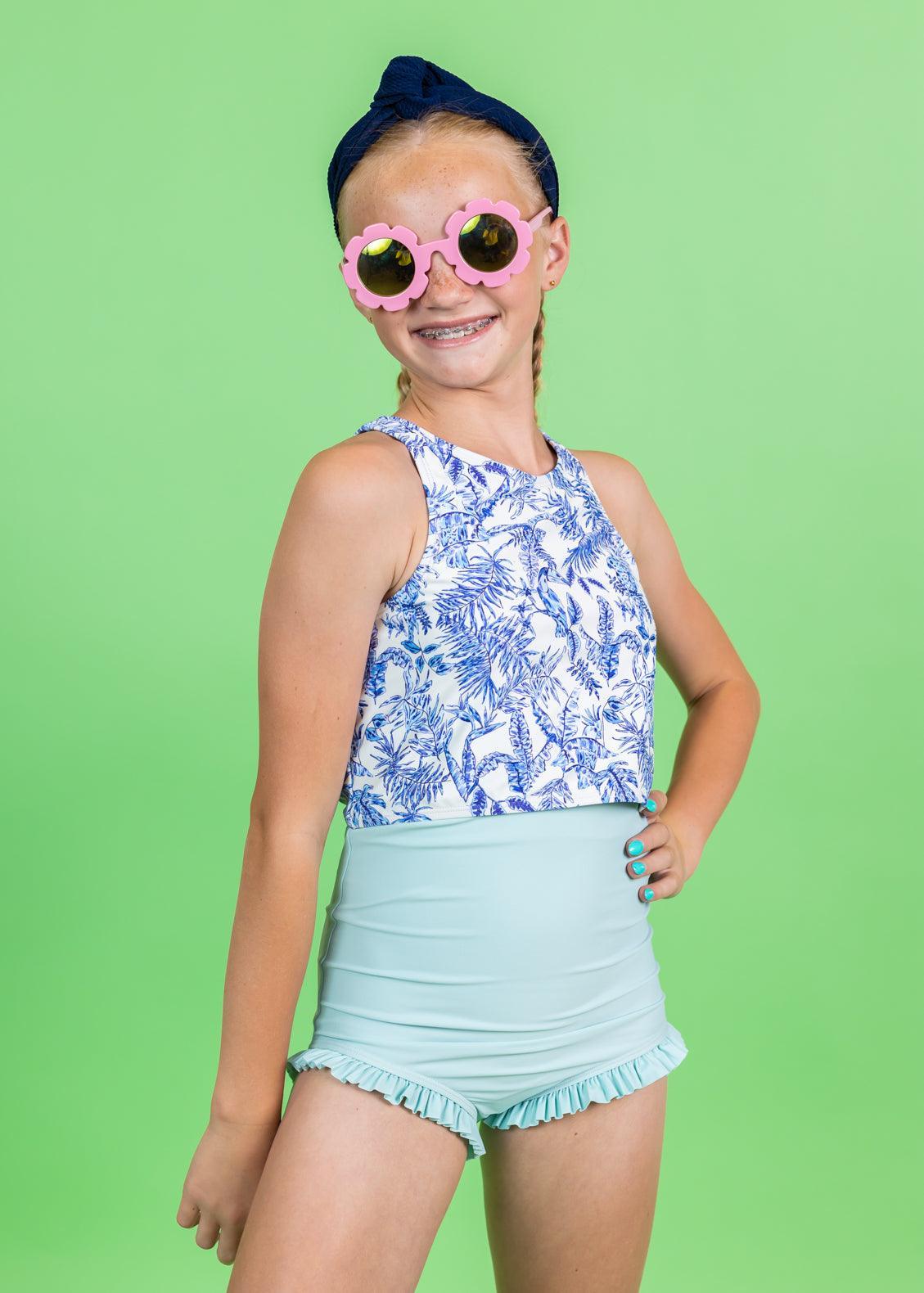Teen Girl High-Waisted Swimsuit Bottoms - Painted Clams