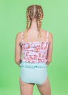 Teen Girl Crop Top Swimsuit - Painted Clams