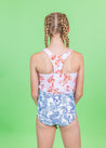 Teen Girl Crop Top Swimsuit - Painted Clams