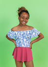 Teen Girl High-Waisted Swimsuit Bottoms - Skirt - Ribbed Roseate