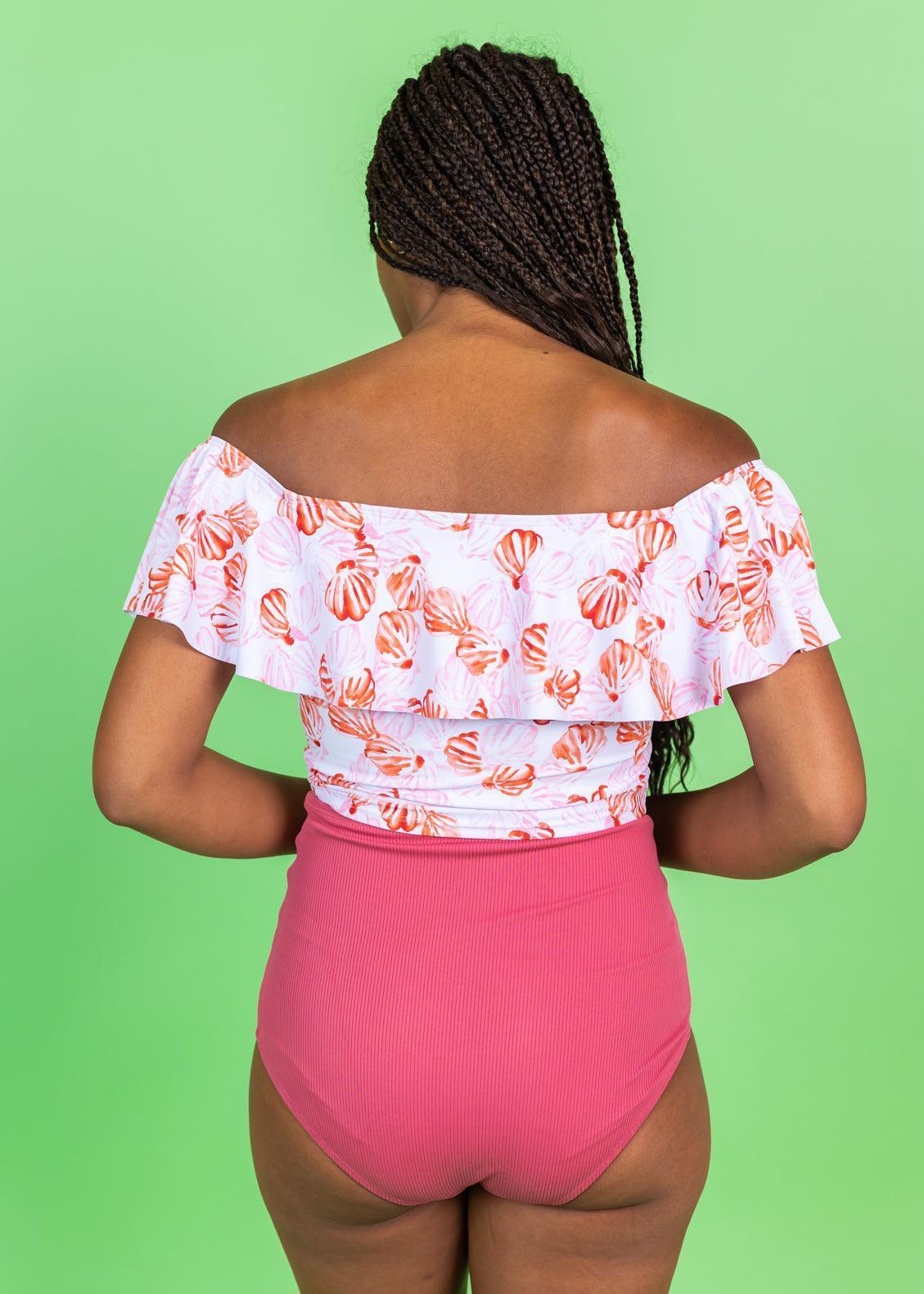 Crop Top Swimsuit - Painted Clams