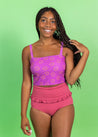 High-Waisted Swimsuit Bottom - Ribbed Roseate