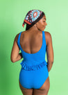 One-Piece Swimsuit - Ribbed Electric Blue
