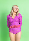 Womens Swimsuit Rashguard Crop Top - Suns