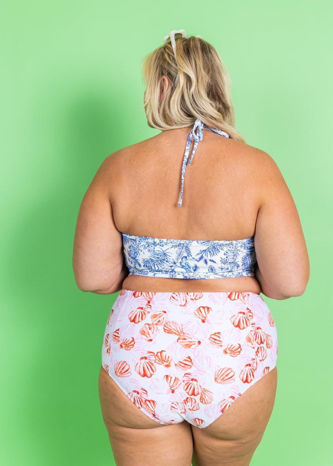 High-Waisted Swimsuit Bottom - Painted Clams