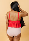 High-Waisted Swimsuit Bottom - Ribbed Light Mauve