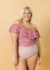 High-Waisted Swimsuit Bottom - Ribbed Light Mauve