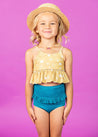 Mini Mid-Ruffle Bottoms | Ribbed Tide Pool Blue - Kortni Jeane