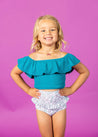 Mini Ruffled Around Top | Ribbed Tide Pool Blue - Kortni Jeane