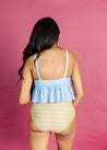 High-Waisted Swimsuit Bottom - Maternity - Pink/Green Stripe