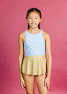 Teen Girl High-Waisted Swimsuit Bottoms - Skirt - Pink/Green Stripe