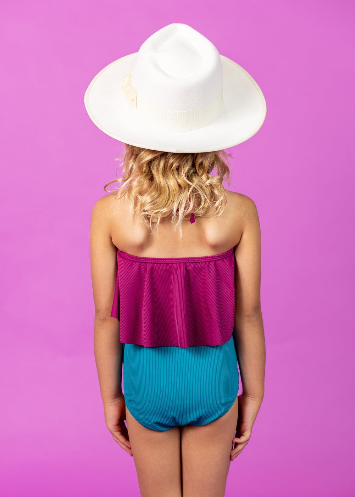 Mini High-Waisted Bottoms | Ribbed Tide Pool Blue - Kortni Jeane