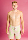 Mens Swimsuit - Trunks - Pink/Green Stripe
