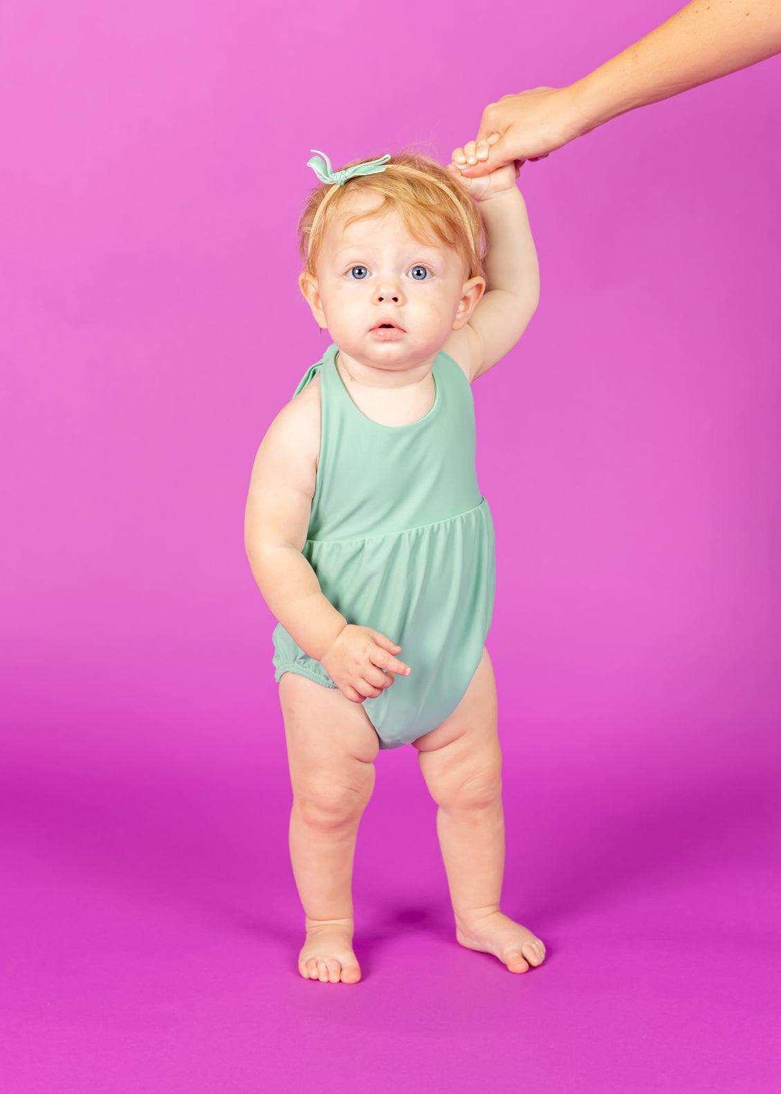 Baby Girl One-Piece Swimsuit - Jade Green