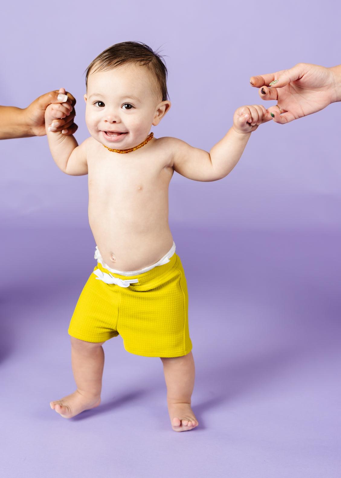 Baby Boy Swimsuit - Shorts - Waffled Pear