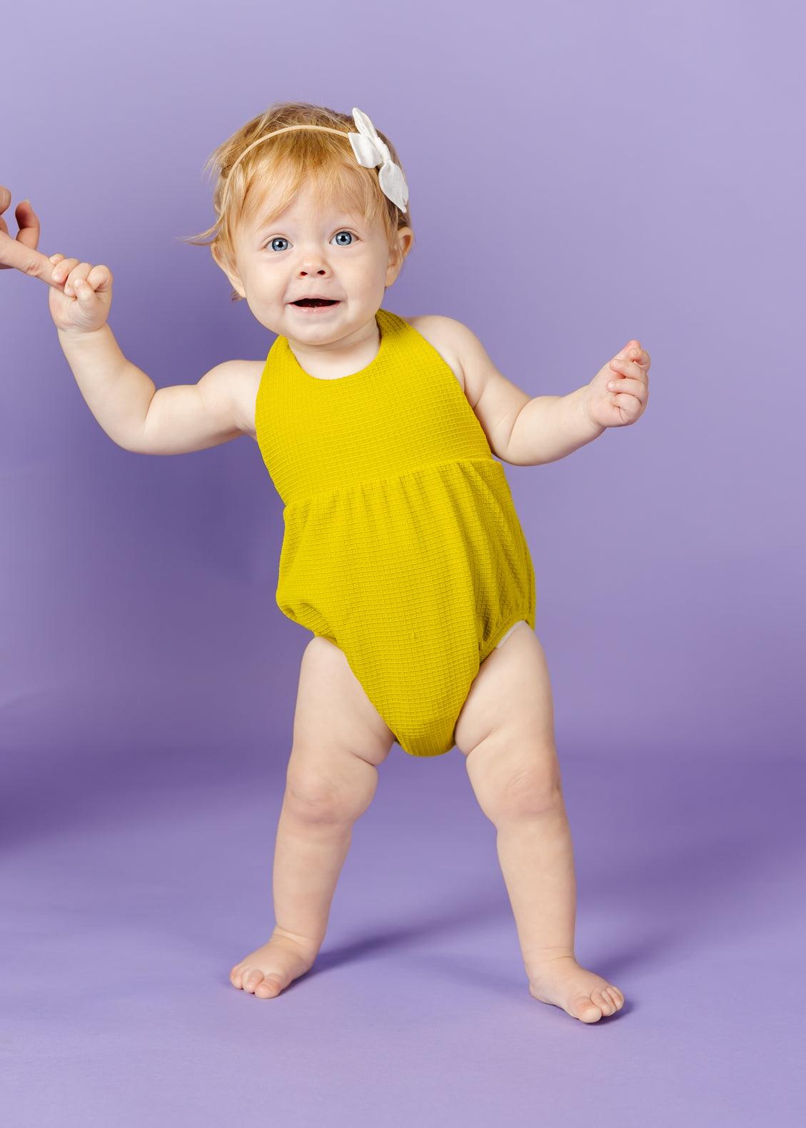 Baby Girl One-Piece Swimsuit - Waffled Pear