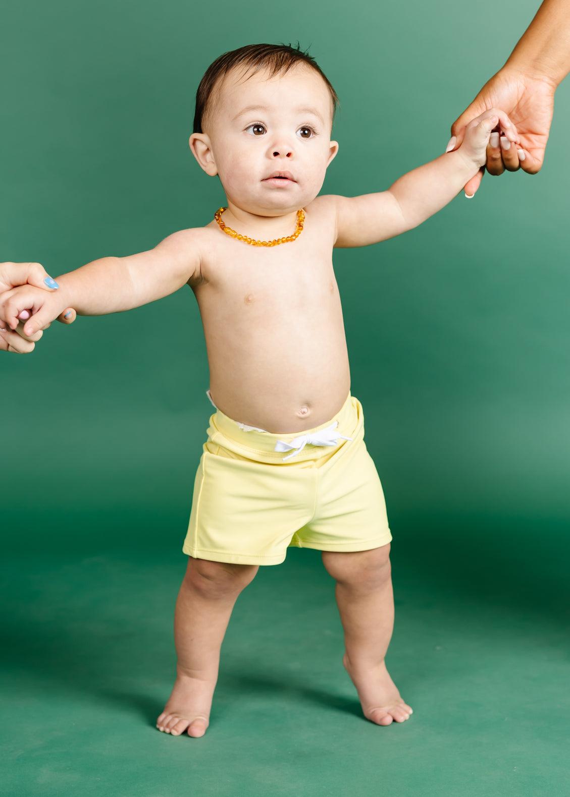 Baby Boy Swimsuit - Shorts - Mellow Yellow