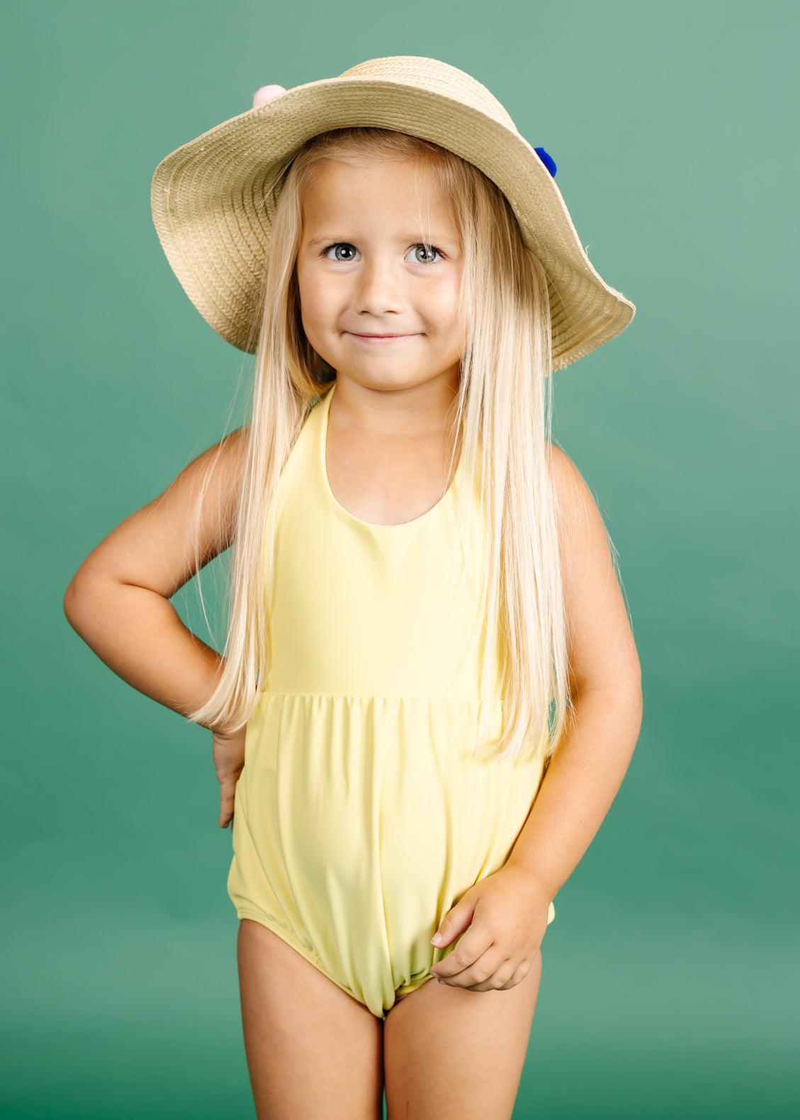 Girls One-Piece Swimsuit - Mellow Yellow