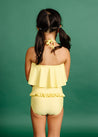 Girls Crop Top Swimsuit - Mellow Yellow