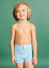 Boys Swimsuit - Shorts  - Ribbed Fresh Blue