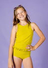 Teen Girl High-Waisted Swimsuit Bottoms - Waffled Pear