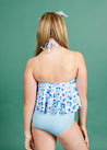 Teen Girl High-Waisted Swimsuit Bottoms - Ribbed Fresh Blue