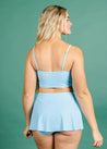 Crop Top Swimsuit - Ribbed Fresh Blue